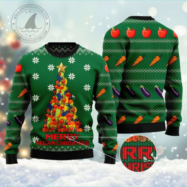 HT101310 Merry Vegan Ugly Christmas Sweater – Noel Malalan Signature