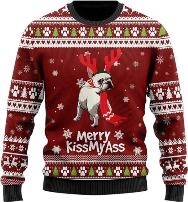 Merry Xmas Dog Ugly Christmas Sweater, Dog Mens Ugly Sweater Gift For Dog Lover