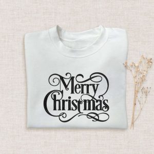 Merry Xmas Embroidered Halloween Sweatshirt 2D…