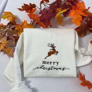 merrychristmas embroidered crewneck christmas reindeer embroidered sweatshirt christmas gift for her him.jpeg