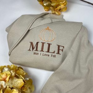 Milf Embroidered Sweatshirt 2D Crewneck Sweatshirt…