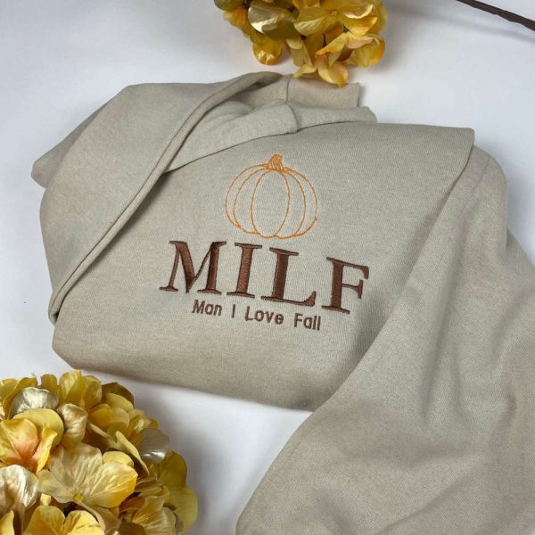 Milf Embroidered Sweatshirt 2D Crewneck Sweatshirt Gift For Family