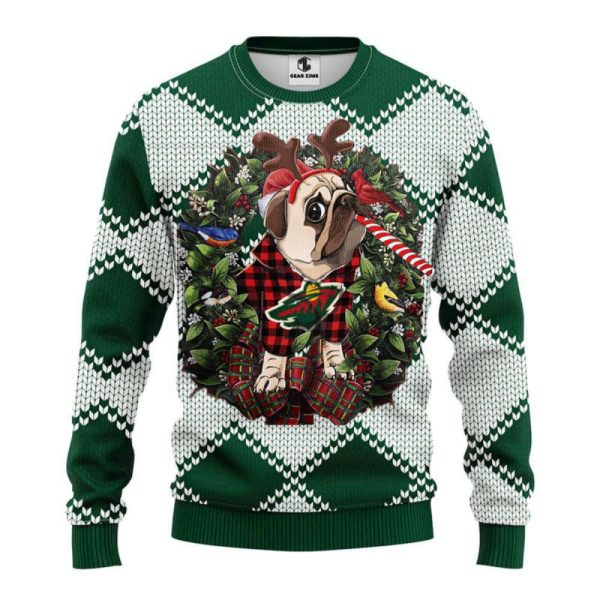 Minnesota Wild Pub Dog  Christmas Ugly Sweater, Gift For Christmas