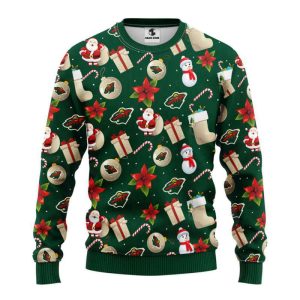 minnesota wild santa claus snowman christmas ugly sweater gift for christmas .jpeg