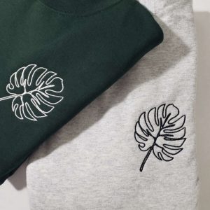 monstera embroidered sweatshirt 2d crewneck sweatshirt gift for family sws3262 1.jpeg