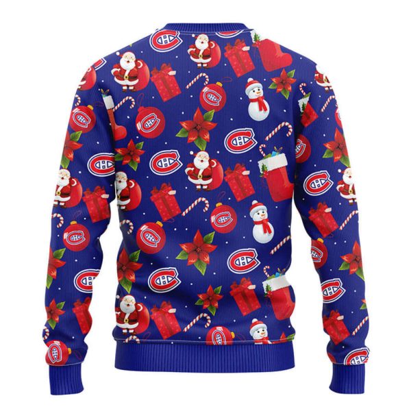 Montreal Canadians Santa Claus Snowman  Christmas Ugly Sweater, Gift For Christmas