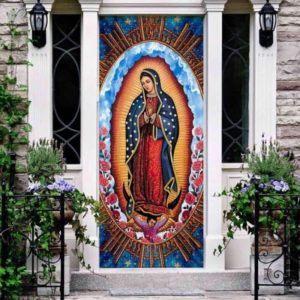 Mother Mary Roses Door Cover: Elegant…