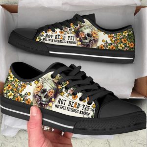 multiple sclerosis shoes rose flowers skull low top shoes canvas shoes best gift for men and women 2.jpeg