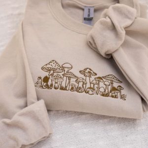 mushroom embroidered crewneck mushroom embroidery pattern mushroom embroidery design cottagecore sweatshirt mushroom sweater.jpeg