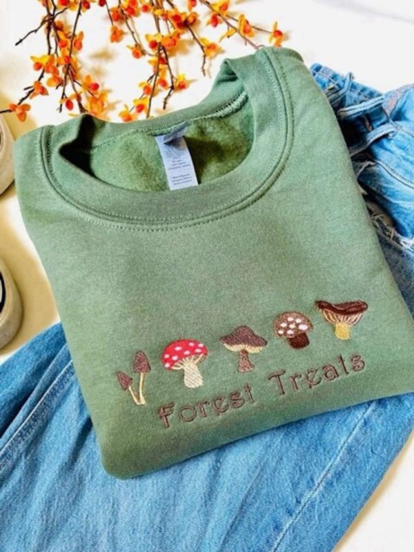 Mushroom Embroidered Sweatshirt 2D Crewneck Sweatshirt For Family