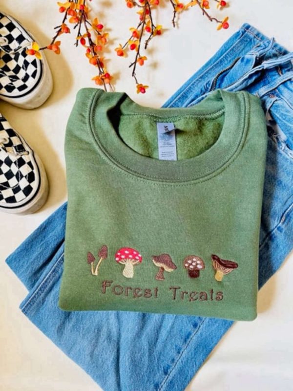 Mushroom Embroidered Sweatshirt 2D Crewneck Sweatshirt For Family