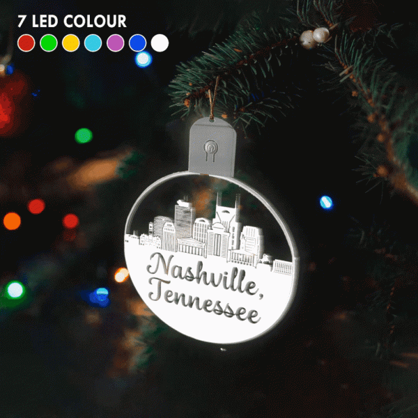 Nashville Led Christmas Ornament Nashville Tennessee Xmas Tree Decoration Ideas 2023