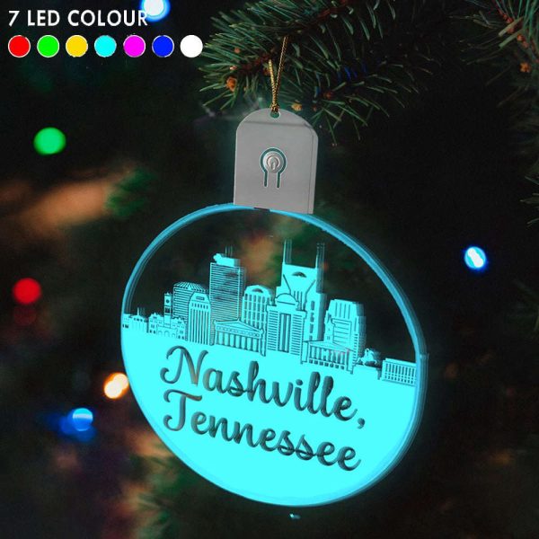 Nashville Led Christmas Ornament Nashville Tennessee Xmas Tree Decoration Ideas 2023