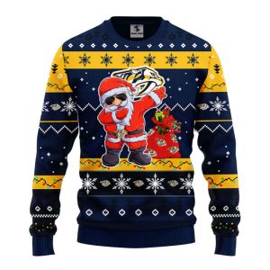 Nashville Predators Dabbing Santa Claus Christmas…