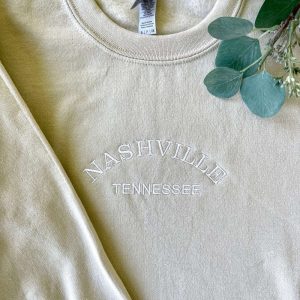 nashville tennessee embroidered sweatshirt tennessee sweatshirt city sweatshirt embroidered city sweatshirts hoodie tan sand 1.jpeg