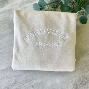 nashville tennessee embroidered sweatshirt tennessee sweatshirt city sweatshirt embroidered city sweatshirts hoodie tan sand 2.jpeg