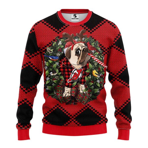 New Jersey Devils Pub Dog  Christmas Ugly Sweater, Gift For Christmas