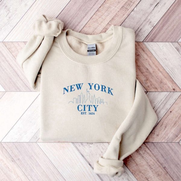 New York Embroidered Sweatshirt 2D Crewneck Sweatshirt For Men And Women