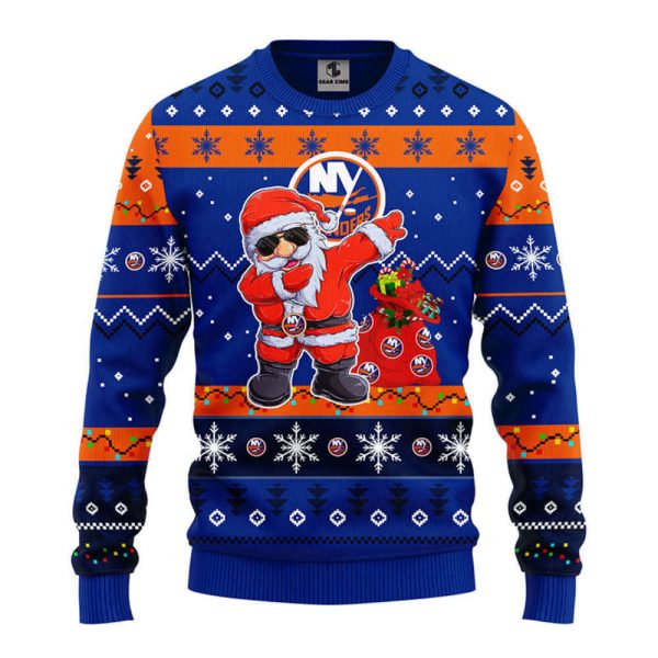 New York Islanders Dabbing Santa Claus  Christmas Ugly Sweater, Gift For Christmas