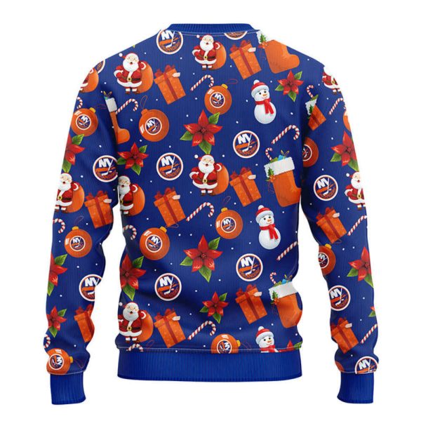 New York Islanders Santa Claus Snowman  Christmas Ugly Sweater, Gift For Christmas