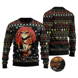 ninja cat ugly christmas sweater for men and women gift for christmas .png