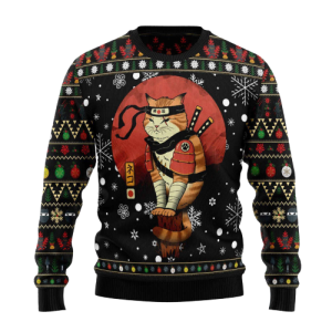 ninja cat ugly christmas sweater for men and women gift for christmas 1 1.png