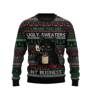 none of my business black cat ugly christmas sweater gift for pet lover 1.png