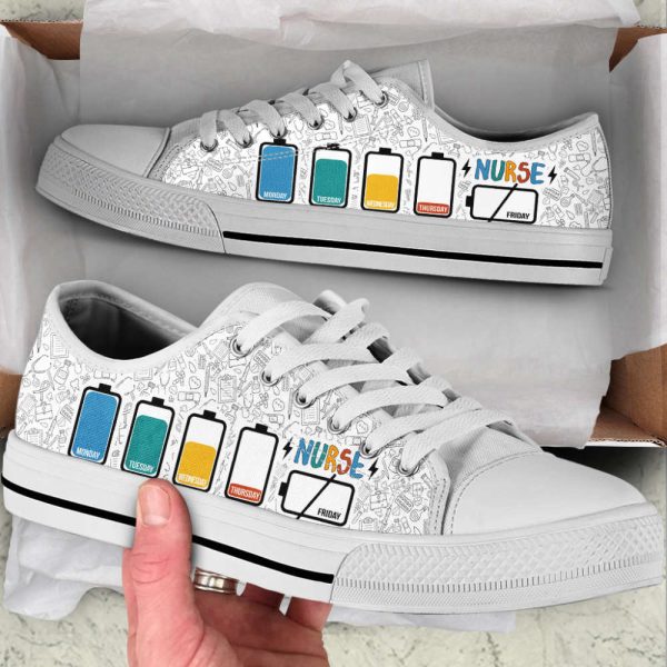 Nurse Battery Life Low Top Shoes Canvas Sneakers Comfortable