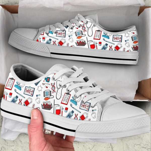 Comfortable Nurse Pattern Icon Canvas Sneakers – Unisex Casual Shoes