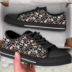 nurse patterns black low top shoes canvas sneakers comfortable casual shoes for men and women 1.jpeg