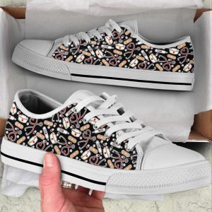 nurse patterns black low top shoes canvas sneakers comfortable casual shoes for men and women.jpeg