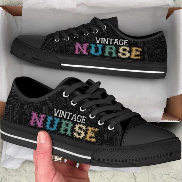 Comfortable Nurse Vintage Low Top Canvas Sneakers  – Stylish Footwear