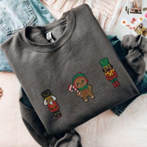 nutcracker sweatshirt embroidered gingerbread man sweater cozy christmas nutcracker soldier crewneck christmas sweatshirt xmas holiday gift 1.jpeg