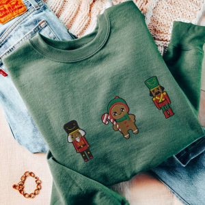 nutcracker sweatshirt embroidered gingerbread man sweater cozy christmas nutcracker soldier crewneck christmas sweatshirt xmas holiday gift 2.jpeg