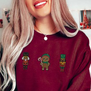 nutcracker sweatshirt embroidered gingerbread man sweater cozy christmas nutcracker soldier crewneck christmas sweatshirt xmas holiday gift 3.jpeg