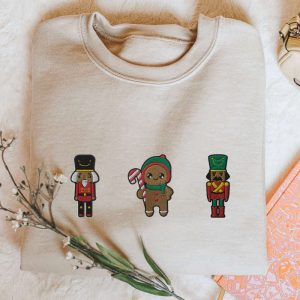 Nutcracker Sweatshirt Embroidered Gingerbread Man Sweater,…