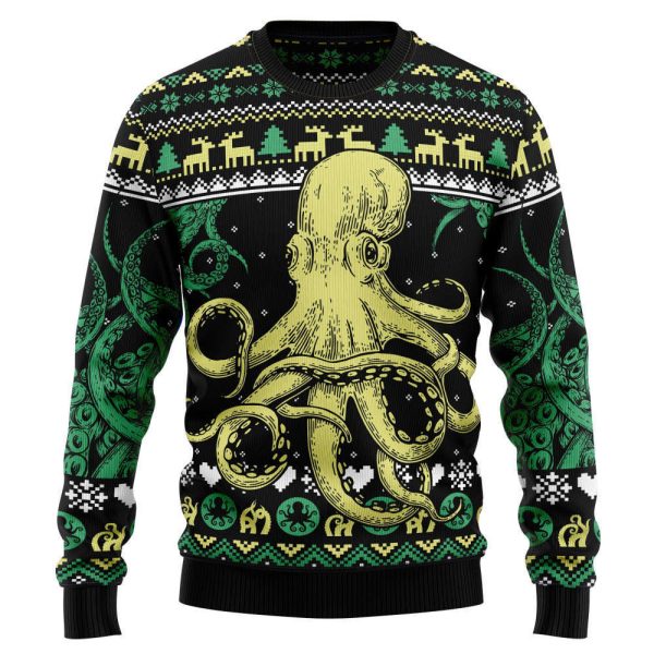 Octopus Cool D3009 Ugly Christmas Sweater – Noel Malalan Signature