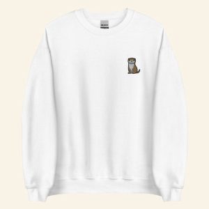 Otter Cute Embroidered Sweatshirt 2D Crewneck…