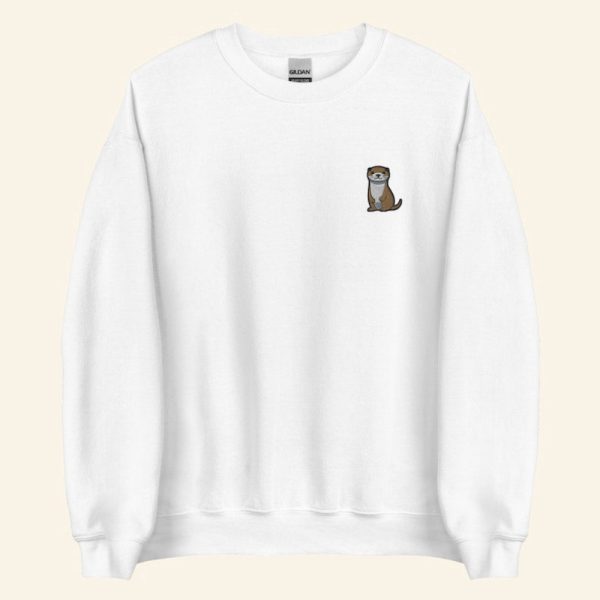 Otter Cute Embroidered Sweatshirt 2D Crewneck Sweatshirt Gift For Family