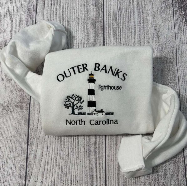 Outer Banks of North Carolina Embroidered Sweatshirt 2D Crewneck Sweatshirt For Family