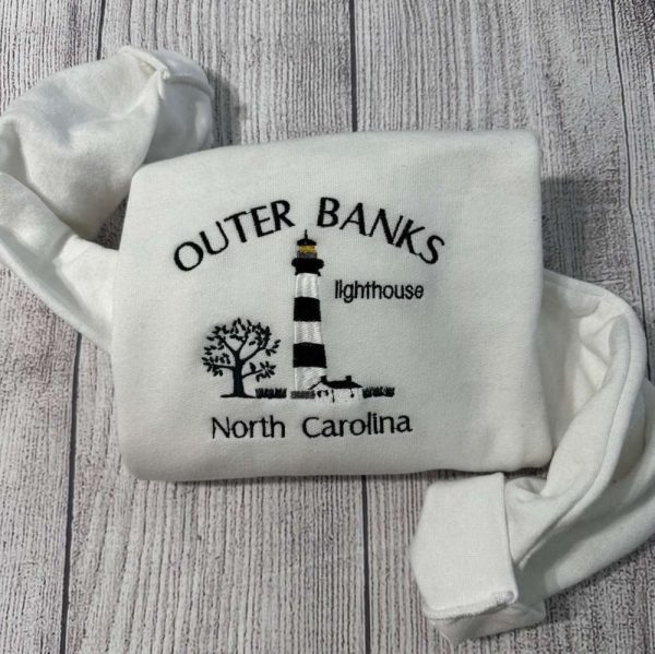 Outer Banks of North Carolina Embroidered Sweatshirt 2D Crewneck Sweatshirt For Family