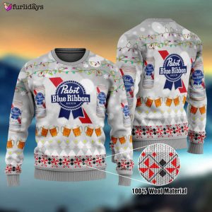 Pabst Blue Ribbon Beer Ugly Christmas…