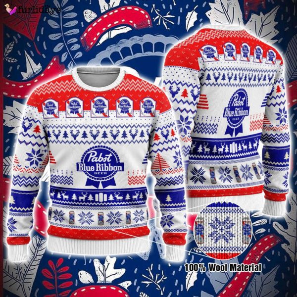 Pabst Blue Ribbon Beer Ugly Christmas Sweatshirt Hoodie All Over Printed