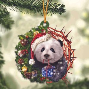 Panda In Christmas Wreath Ornament Christmas…