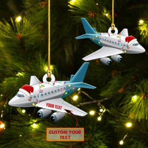 Personalized Airplane Ornament Airplane Christmas Ornaments…