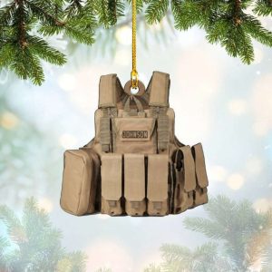 personalized army bulletproof vest uniform ornament custom shaped acrylic army ornament 2.jpeg