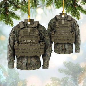 personalized army bulletproof vest uniform ornament custom shaped acrylic army ornament.jpeg