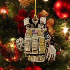 personalized army bulletproof vest uniform ornament custom shaped acrylic army ornament 5.jpeg