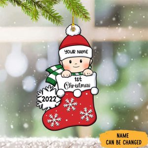 Personalized Babys First Christmas Ornament 1St…
