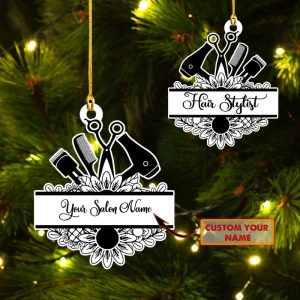 Personalized Barber Ornament Christmas Tree Hanging…